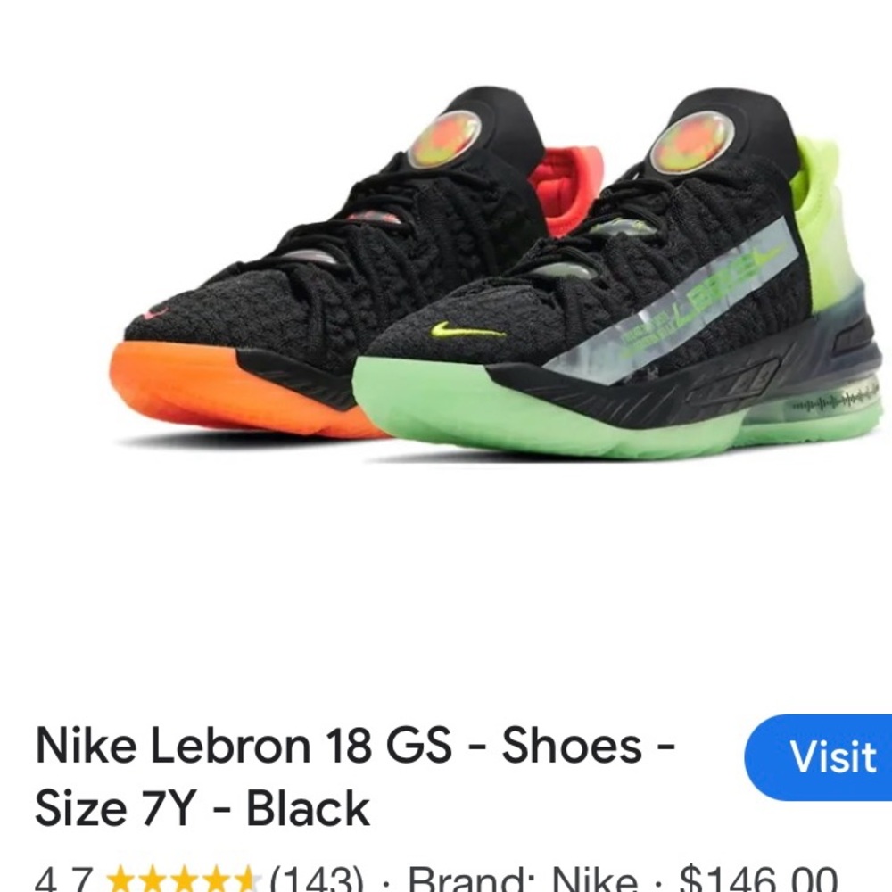 Nike Lebron 18 GS - size 7Y
